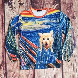 Unisex John Hancock Shocked Kitty Crew Neck Sweatshirt